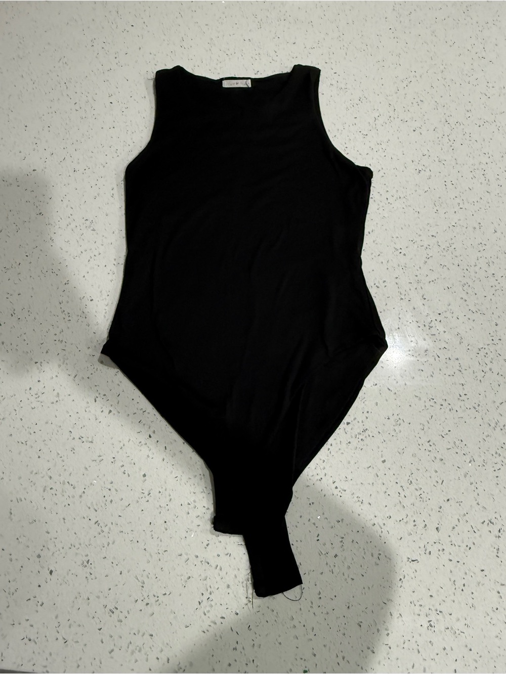 Heart Hips Black Sleeveless Scoop Neck Bodysuit